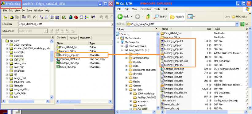 ArcCatalog and Win Explorer